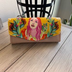 Hand made Alice in Wonderland Art Deco Pink Wallet - Amy Made That - NEW